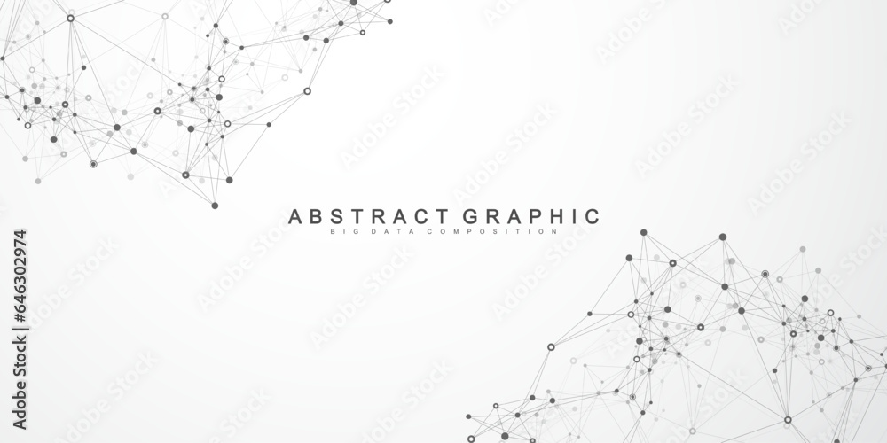 Poster Global network connection banner design template. Header social network communication in the global business concept. Big data visualization. Internet technology. Vector illustration