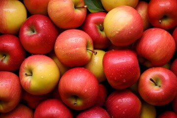 Red and yellow apples Background