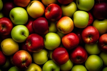 Red and green apples Background