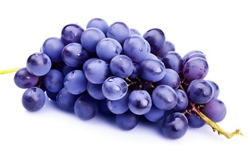 Fototapeta premium Bunch of blue grapes isolated on white background