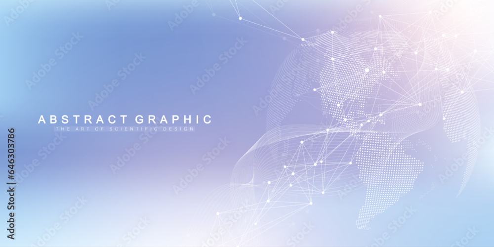 Poster Global network connection banner design template. Header social network communication in the global business concept. Big data visualization. Internet technology. Vector illustration