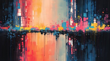 Abstract and colorful artistic painting. Generative AI