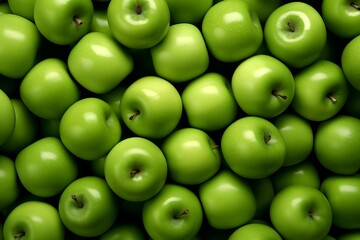Green apples background. Close up of fresh green apples