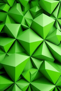 3D green geometric background full colour image