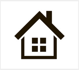 Stencil house clipart isolated. Engraving home. Vector stock illustration. EPS 10