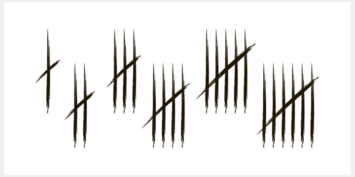 Doodle tally mark count icon Sketch vector stock illustration EPS 10