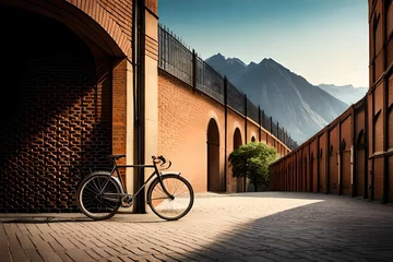 Rolgordijnen bicycle on the street © MuhammadShamroz