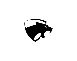 Panther head with shield logo
