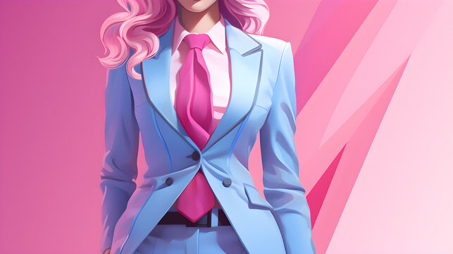Woman In Suit Bodyshot