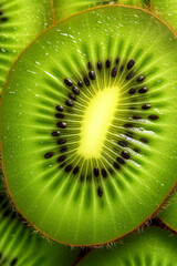 カットしたキウイの断面のクローズアップ「AI生成画像」