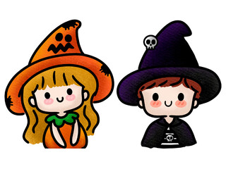 halloween witch with pumpkin