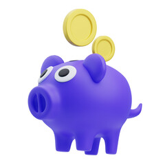 3D Piggy Saving Illustration