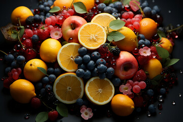 food background, Colorful Citrus Slices: A Feast for the Senses