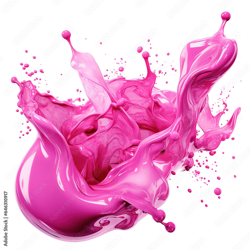 Poster Splashes of pink paint