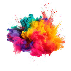 Splashes of multicolored powder paint