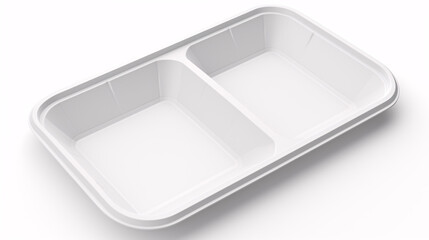 On a plain white background, there's an empty paper food tray, serving as a mock-up template without labels