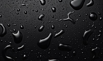 Water Droplets on Black Matte Surface - Abstract Texture