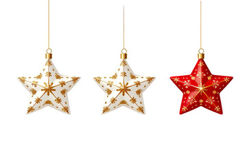 Christmas star ornaments object with white background isolated PNG