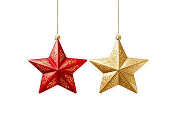 Christmas star ornaments object with white background isolated PNG