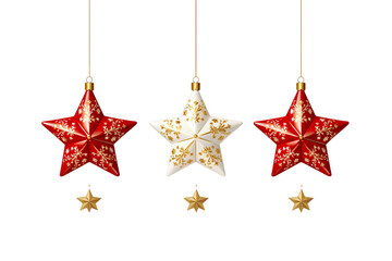 Christmas star ornaments object with white background isolated PNG