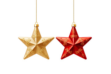 Christmas star ornaments object with white background isolated PNG