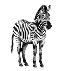Zebra on transparent background - Nature's Striped Beauty