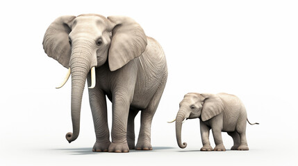 Fototapeta na wymiar Mother elephant and baby elephant.