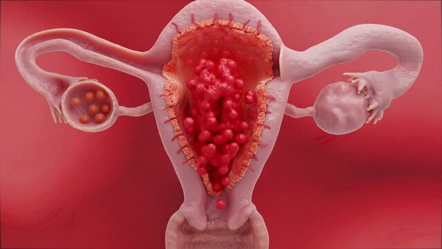 Menstrual cycle changes, animation