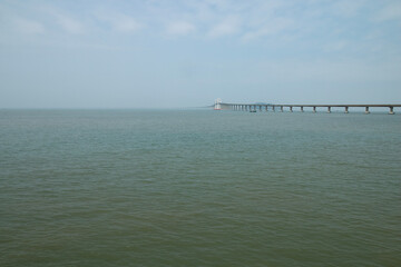 suspension bridge over the sea