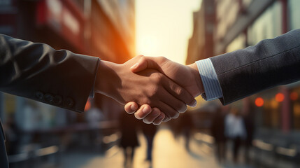 business people shaking hands in the office