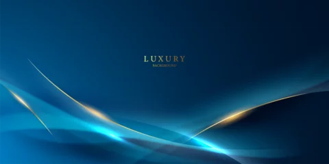 Foto op Plexiglas blue abstract background with luxury golden elements vector illustration © HNKz