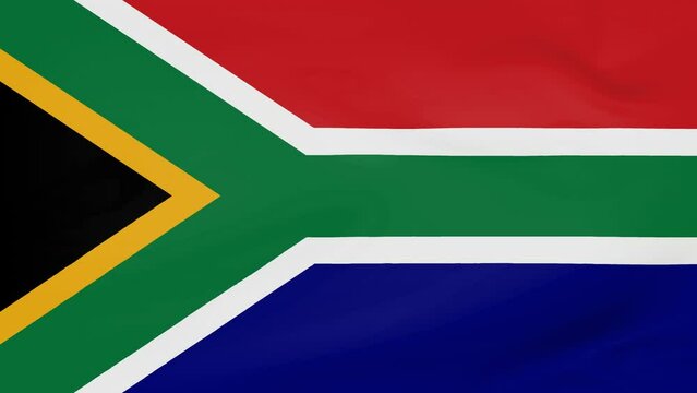 South Africa flag waving animated background