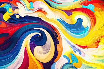 An abstract and colorful pattern design with a dynamic and psychedelic wave effect, evoking a sense of cosmic energy and mystique.