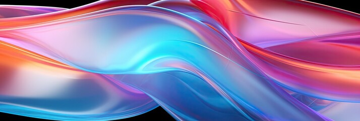 Background of curved acrylic or plastic, neon color. With Generative AI technology