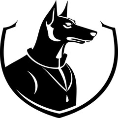 black doberman dog logo