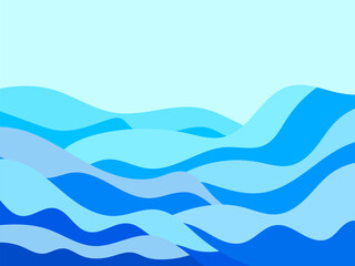 Winter landscape with snowy hills. Mountain landscape in flat style, winter cold weather. View of the snowy hills. Design for posters, travel agencies and promotional items. Vector illustration