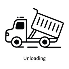 Unloading doodle Icon Design illustration. Logistics and Delivery Symbol on White background EPS 10 File