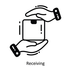 Receiving doodle Icon Design illustration. Logistics and Delivery Symbol on White background EPS 10 File