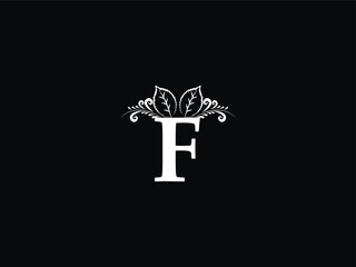 Letter F logo, Feminine f ff Leaf logo Icon Design For Business