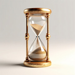 Hourglass on white background sandglass 3d - Generative AI