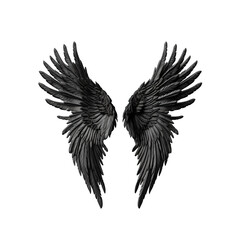 Black angel wings - Generative AI