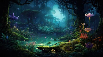 Obraz na płótnie Canvas Bioluminescent Jungle