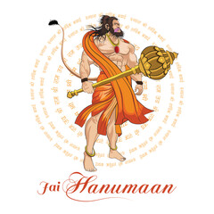 Hanuman vector art - obrazy, fototapety, plakaty