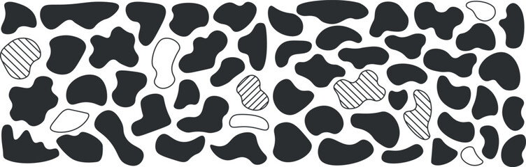 Vector random blotch inkblot organic blob blot random blob organic geometric round pattern isolated on white back