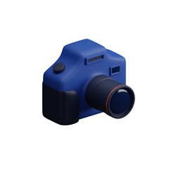 Photocamera colorful 3d icon with transparent background