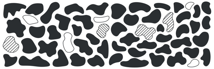 Fototapeta premium Vector random blotch inkblot organic blob blot random blob organic geometric round pattern isolated on white back