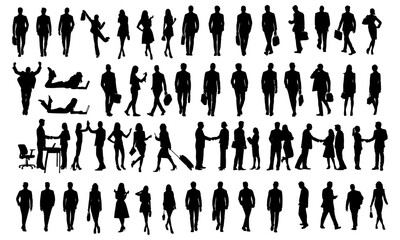 Set of silhouettes of people bussiness vector