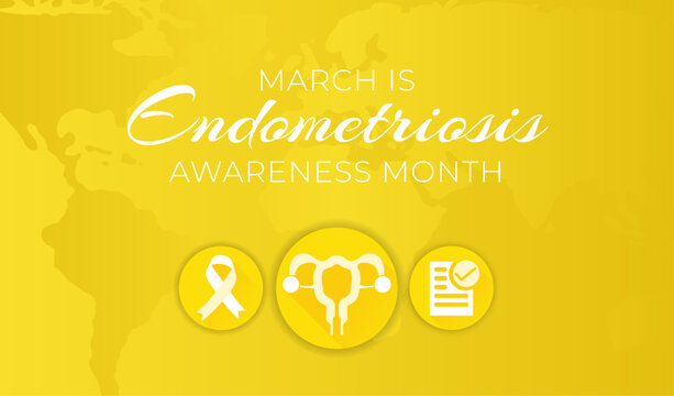 March is Endometriosis Awareness Month Background Illustration