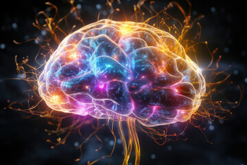 Brain activity, Neural networks of the human brain and nervous system.