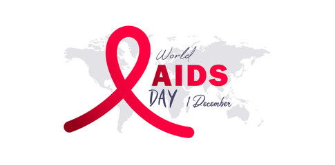 world aids day, 1 december. Prevent AIDS. background design with aids awareness and prevention concept, red ribbon symbol. care about public health